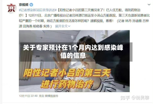 关于专家预计在1个月内达到感染峰值的信息