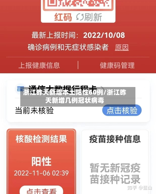 浙江昨天新增本土阳性60例/浙江昨天新增几例冠状病毒