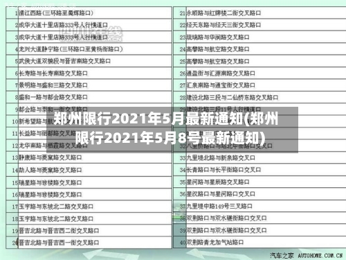 郑州限行2021年5月最新通知(郑州限行2021年5月8号最新通知)-第2张图片