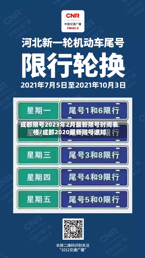 成都限号2023年2月最新限号时间表格/成都2020最新限号通知-第3张图片