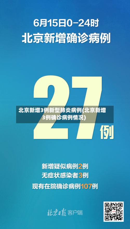 北京新增3例新型肺炎病例(北京新增3例确诊病例情况)