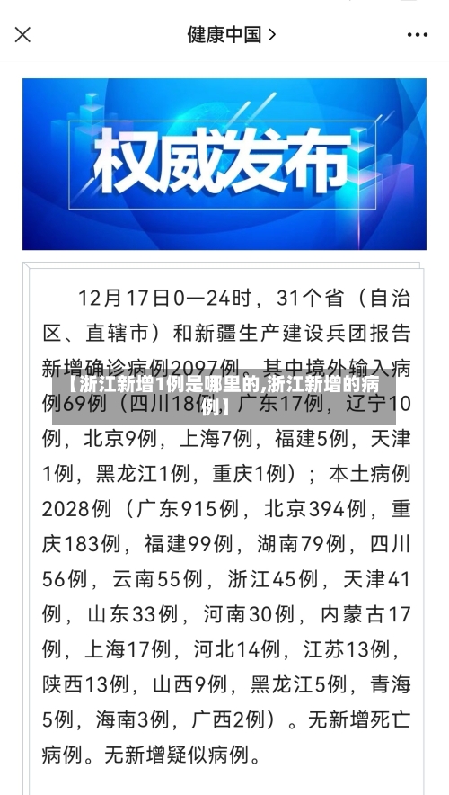 【浙江新增1例是哪里的,浙江新增的病例】