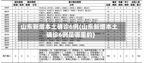 山东新增本土确诊6例(山东新增本土确诊6例是哪里的)