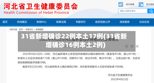 31省新增确诊22例本土17例(31省新增确诊16例本土2例)