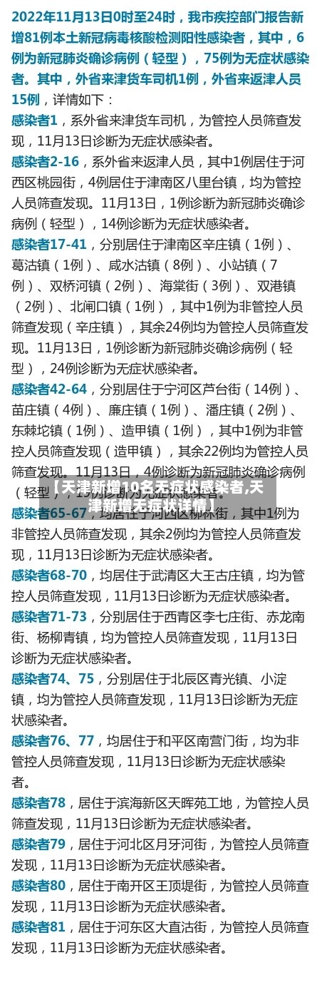 【天津新增10名无症状感染者,天津新增无症状详情】-第2张图片