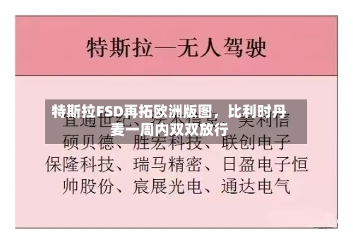 特斯拉FSD再拓欧洲版图	，比利时丹麦一周内双双放行-第2张图片