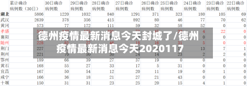 德州疫情最新消息今天封城了/德州疫情最新消息今天2020117-第2张图片