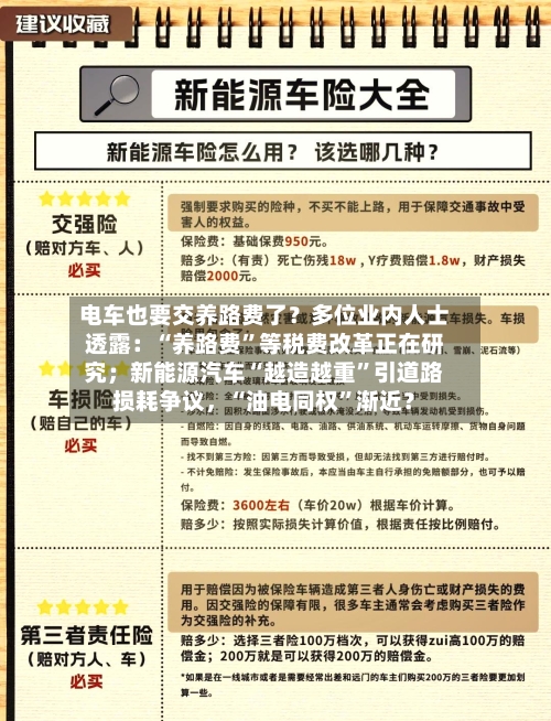 电车也要交养路费了？多位业内人士透露：“养路费	”等税费改革正在研究；新能源汽车“越造越重”引道路损耗争议，“油电同权”渐近？-第2张图片